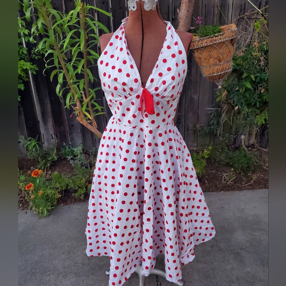 Polka Dot Halter Dress